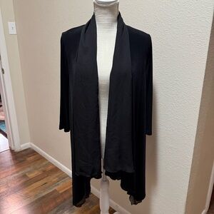 Affinity For Knits 3/4 Sleeve Open Front Draped Cardigan Jacket Size Medium